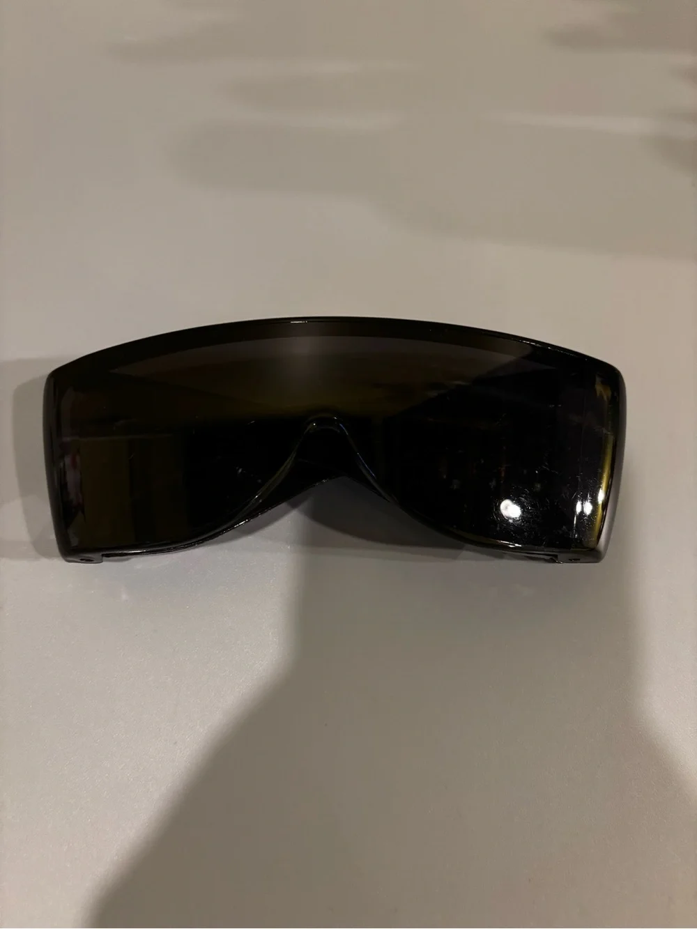 Futuristic Oversized Black Shield Sunglasses0714